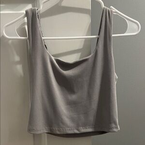 Mahina Gray Ribbed Tank Top